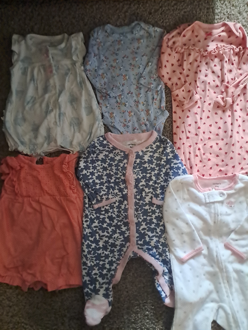 Carter's Pink Heart & Floral Baby Pajama Bundle